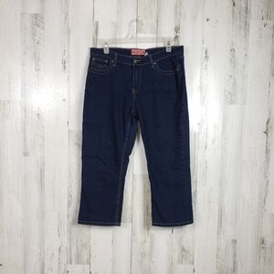 Out jeans dark wash stretch cropped capri jeans 10